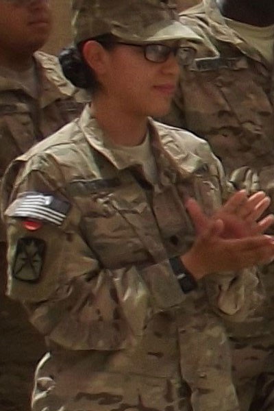 Cathy during her time in the U.S. Army National Guard