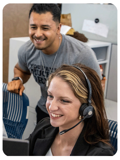 Coworkers on Headset