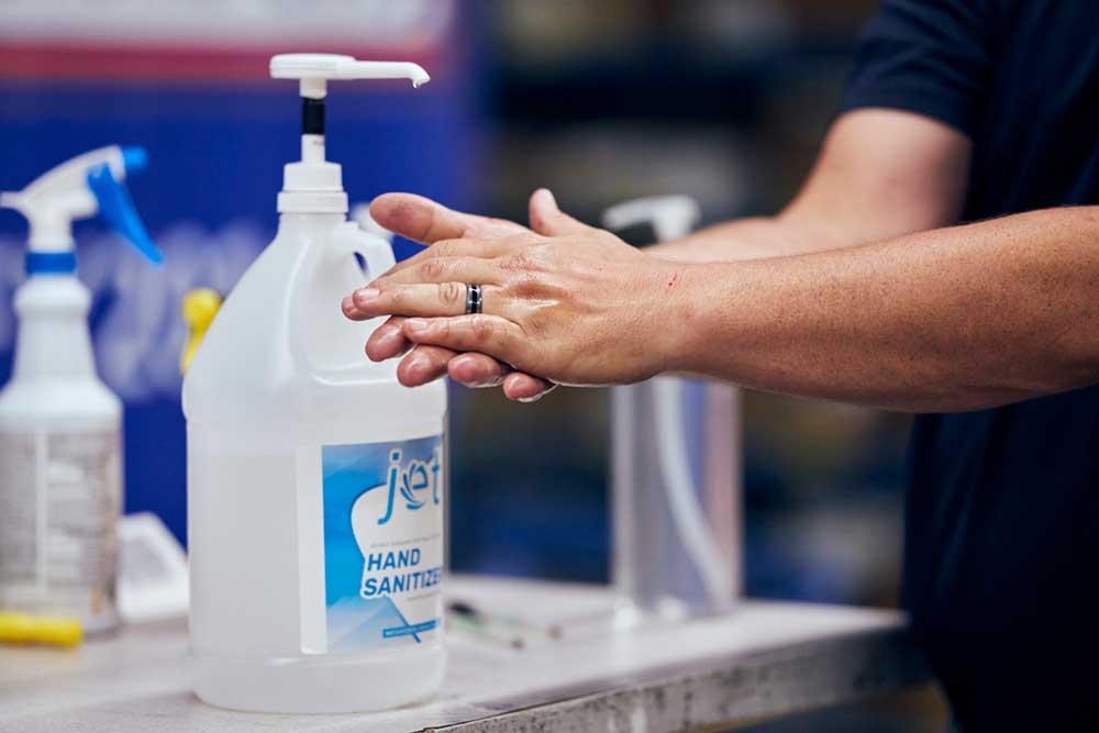 Hand sanitizing stations have been placed throughout each distribution center.