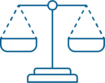 Icon of a balance scale symbolizing justice and fairness.