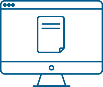 Icon of a computer monitor displaying a document.