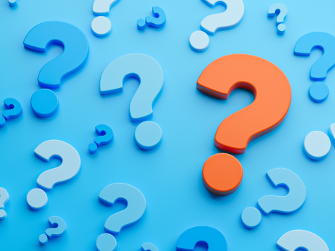 An abstract image of question marks