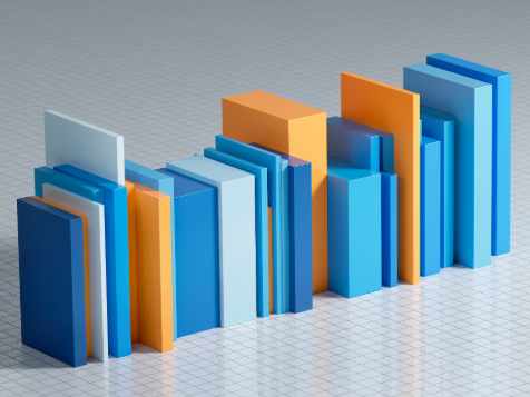 Colorful 3D bar graph with blue and orange bars displayed on a grid background.