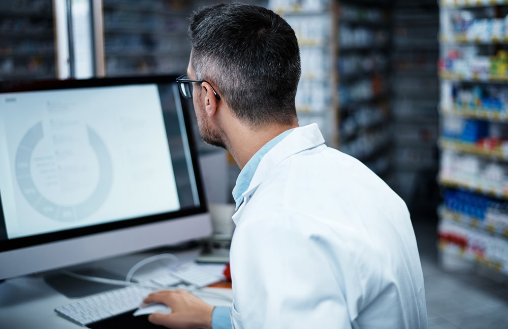 A man using a computer