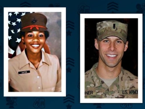 Three headshots of members of the US military