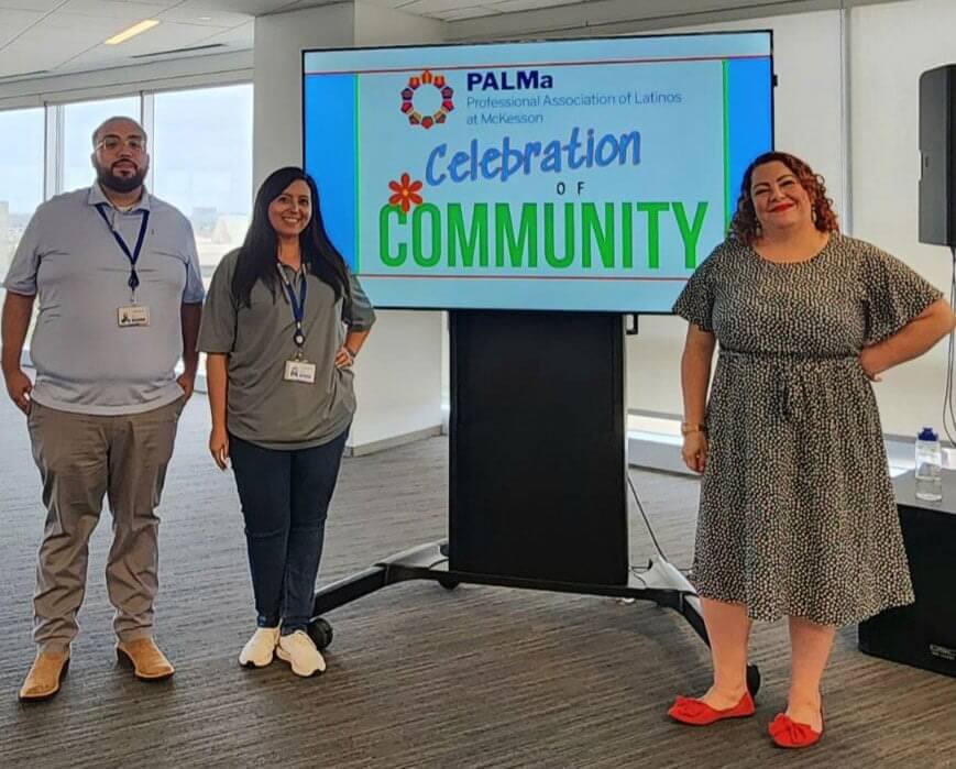 From left to right: Fellow PALMa member, Juan Excobar, Tanya and Ashley attend a Celebration of Community event