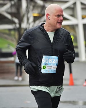 Jim running.